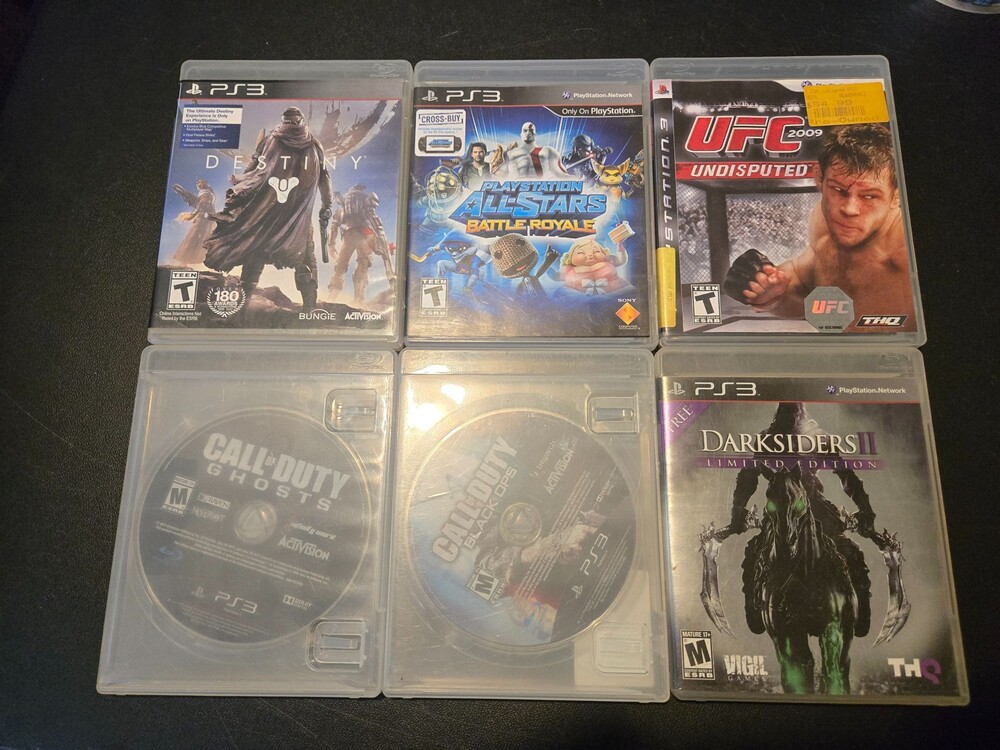 Sony PlayStation 3 Lot 7 Games Darksiders II Destiny All-Stars UFC Call of Duty